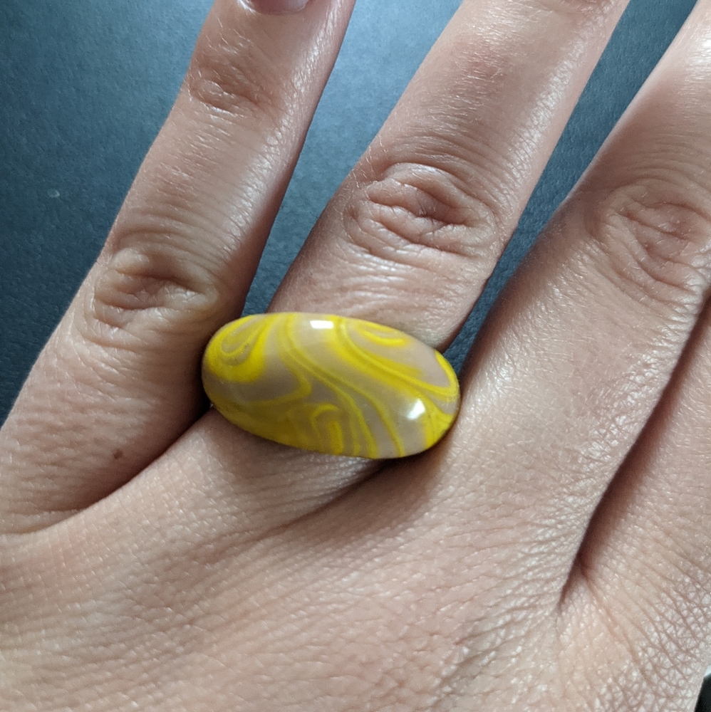 Accessories 3 /$12: Glass ring yellow